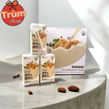 Thùng 16 hộp Sữa hạt ít đường Hạnh nhân Óc chó Hàn Quốc 190ml - 175k