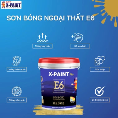 Thùng 19kg Sơn Bóng Ngoại Thất Cao Cấp E6 – Bề mặt bóng đẹp, chống thấm, rêu mốc, bảo vệ 8 năm, 5.147.940 VND 2 Thùng 19kg Sơn Bóng Ngoại Thất Cao Cấp E6 – Bề mặt bóng đẹp, chống thấm, rêu mốc, bảo vệ 8 năm, 5.147.940 VND 2