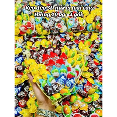 Thùng 1kg Kẹo Dẻo 3D Thái Lan Mix Đủ Vị - Giá ưu đãi 77.420 VND, giá gốc 97.549 VND