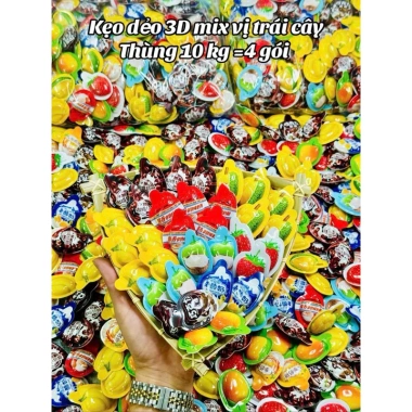 Thùng 1kg Kẹo Dẻo 3D Thái Lan Mix Đủ Vị - Giá ưu đãi 77.420 VND, giá gốc 97.549 VND