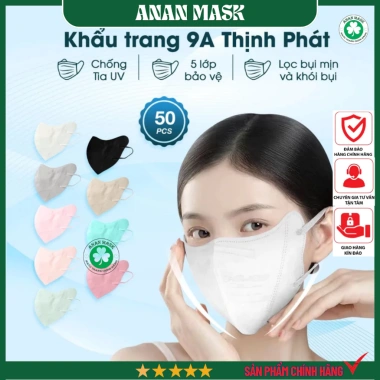 Thùng 200 Cái Khẩu Trang 9A Thịnh Phát - 5 Lớp, Che Toàn Mặt, Chống Nắng, Ngăn Khói Bụi - Giá 93.7k
