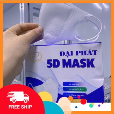Thùng 200 chiếc khẩu trang 5D Đại Phát Nhật Anh 3 lớp kháng khuẩn, kháng nước, chống bụi mịn – Giá chỉ 25.000₫