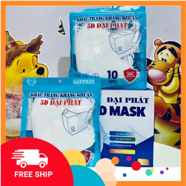 Thùng 200 chiếc khẩu trang 5D Đại Phát Nhật Anh 3 lớp kháng khuẩn, kháng nước, chống bụi mịn – Giá chỉ 25.000₫