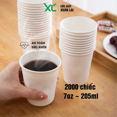 Thùng 2.000 Ly Cốc Giấy Văn Phòng 7oz 210ml Màu Trắng Dùng 1 Lần Ưu Đãi 269k