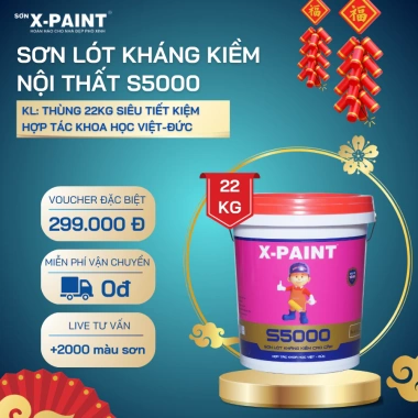 Thùng 22kg Sợn Lót Chống Kiềm X-Paint S5.000 - Kháng Kiềm Cực Cao, Chống Thấm, Chống Rêu Mốc, Bền Bỉ - Giá 2.542.000 VND 2
