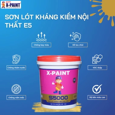 Thùng 22kg Sợn Lót Chống Kiềm X-Paint S5.000 - Kháng Kiềm Cực Cao, Chống Thấm, Chống Rêu Mốc, Bền Bỉ - Giá 2.542.000 VND 3