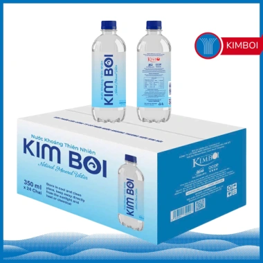 Thùng 24 chai 500ml Nước khoáng thiên nhiên Kim Bôi - Giá 110.000, suối nguồn Hòa Bình