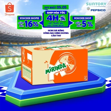 Thùng 24 chai Mirinda Cam 390ml - Chỉ 176.000đ, giảm 38.720đ, thơm, giải khát