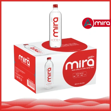 Thùng 24 chai Nước Ion Kiềm Mira 550ml - Alkaline cao cấp, cân bằng axit, hỗ trợ tiêu hoá, giá 120k