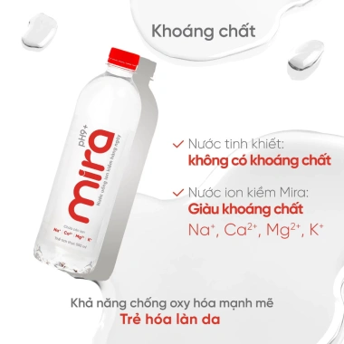 Thùng 24 chai Nước Ion Kiềm Mira 550ml - Alkaline cao cấp, cân bằng axit, hỗ trợ tiêu hoá, giá 120k 2 Thùng 24 chai Nước Ion Kiềm Mira 550ml - Alkaline cao cấp, cân bằng axit, hỗ trợ tiêu hoá, giá 120k 2