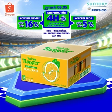 Thùng 24 chai Nước Trái Cây Twister Cam 320ml - Giá ưu đãi 224k, giảm sâu