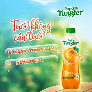 Thùng 24 chai Nước Trái Cây Twister Cam 320ml - Giá ưu đãi 224k, giảm sâu