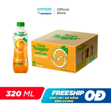 Thùng 24 chai Nước Trái Cây Twister Cam 320ml - Giá ưu đãi 224k, giảm sâu