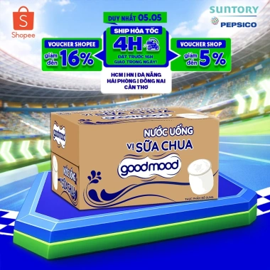 Thùng 24 chai Nước Uống Vị Sữa Chua Goodmood 450ml - Giá chỉ 198.000đ, giảm từ 249.480đ