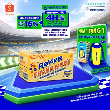 Thùng 24 chai Revive Chanh Muối 390ml – Nước điện giải thể thao giảm giá 226k