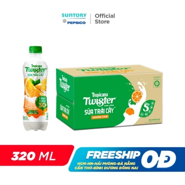 Thùng 24 chai Sữa Trái Cây Hương Cam Twister 320ml - Chỉ 195.000đ, giảm 3.3% 2
