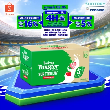 Thùng 24 chai Sữa Trái Cây Hương Dâu Twister 320ml - Giá ưu đãi 195.000đ