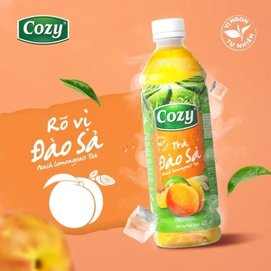 Thùng 24 chai Trà Đào Sả Uống liền Cozy – Hương vị mát, giá ưu đãi 185.000₫