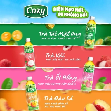 Thùng 24 chai Trà Đào Sả Uống liền Cozy – Hương vị mát, giá ưu đãi 185.000₫