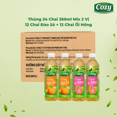 Thùng 24 chai Trà Đào Sả Uống liền Cozy – Hương vị mát, giá ưu đãi 185.000₫
