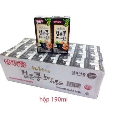 Thùng 24 hộp 190ml Sữa hạt Óc chó, hạnh nhân, đậu đen Hàn Quốc chỉ 410.000₫ giảm 18%