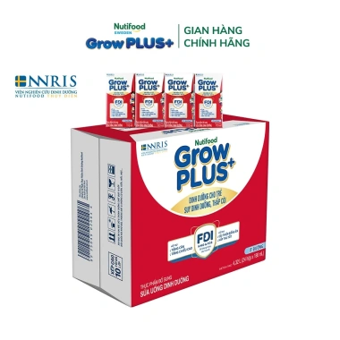 Thùng 24 hộp Nutifood GrowPLUS+ SBPS Đỏ 110ml Ít đường, tăng cân, tăng chiều cao, dinh dưỡng tối ưu