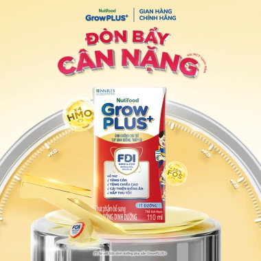 Thùng 24 hộp Nutifood GrowPLUS+ SBPS Đỏ 110ml Ít đường, tăng cân, tăng chiều cao, dinh dưỡng tối ưu