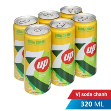 Thùng 24 lon 7UP Soda Chanh Không Calo 320ml - Giá chỉ 85.000đ, giảm mạnh