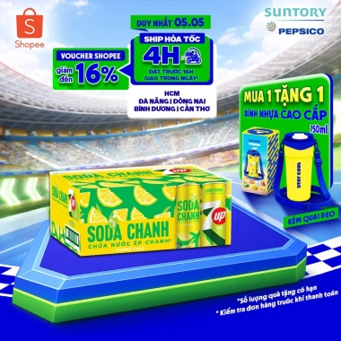 Thùng 24 Lon 7UP Soda Chanh Không Calo - Không Đường, Giá ưu đãi 226.000₫