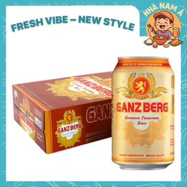 Thùng 24 Lon Bia Ganzberg Đức 330ml 5% - Hương thơm ngon, Giá chỉ 539.000 VND