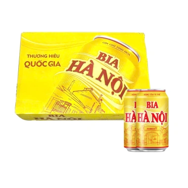 Thùng 24 lon bia Hà Nội 330ml - Giá cực rẻ 399.000đ, giảm sâu so với 486.780đ