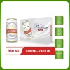 Thùng 24 lon Bia Hà Nội Premium Habeco 330ml - Giá chỉ 387.000đ, giảm 19%