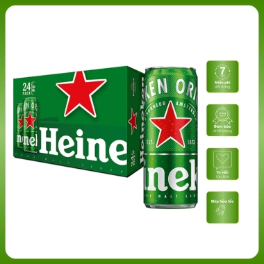 Thùng 24 lon bia Heineken 330ml - Giá ưu đãi 540.000đ, tiết kiệm hơn so với 648.000đ