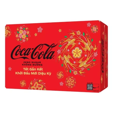 Thùng 24 lon Cola Zero 320ml không đường, giá chỉ 350.000 giảm 77.000