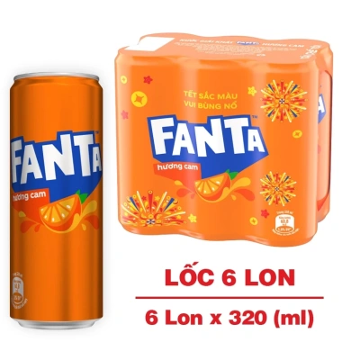 Thùng 24 Lon Fanta 320ml Hương Cam Nước Ngọt Vị Cam Mát, Chính Hãng, Giá 57.000₫