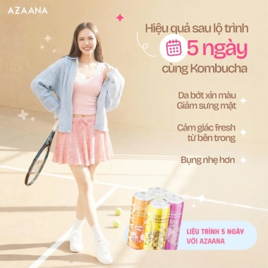 Thùng 24 lon Kombucha Azaana vị Sấu Gừng 330ml: Trà lên men tự nhiên giảm giá 22%