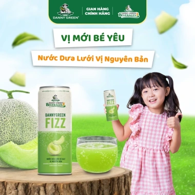 Thùng 24 Lon Nước ép Dưa Lưới Gaz DANNYGREEN Fizz 320ml Giá chỉ 115.000đ