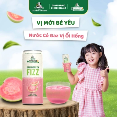 Thùng 24 Lon Nước Ép Ổi Hồng Có Gaz DANNYGREEN 330ml - Giá 105.000 VND (Giá gốc 132.300)