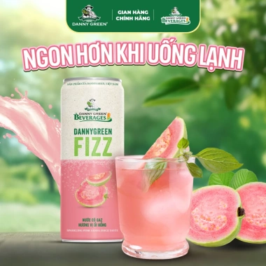 Thùng 24 Lon Nước Ép Ổi Hồng Có Gaz DANNYGREEN 330ml - Giá 105.000 VND (Giá gốc 132.300)