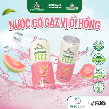 Thùng 24 Lon Nước Ép Ổi Hồng Có Gaz DANNYGREEN 330ml - Giá 105.000 VND (Giá gốc 132.300)