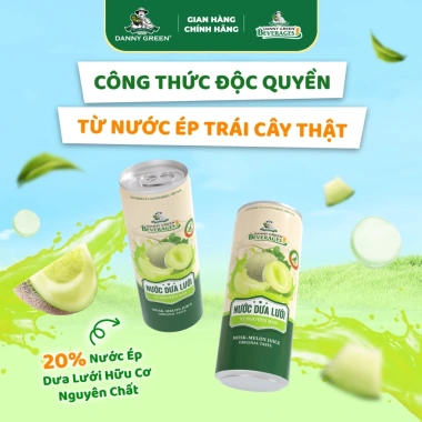 Thùng 24 Lon Nước Ép Tươi DannyGreen - Dưa Lưới Ổi Hồng Trà Chanh Dứa, Giá 380k 4