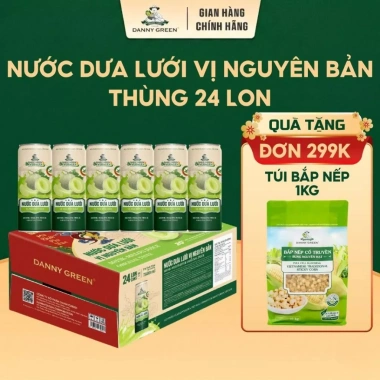 Thùng 24 Lon Nước Ép Tươi DannyGreen - Dưa Lưới Ổi Hồng Trà Chanh Dứa, Giá 380k 9
