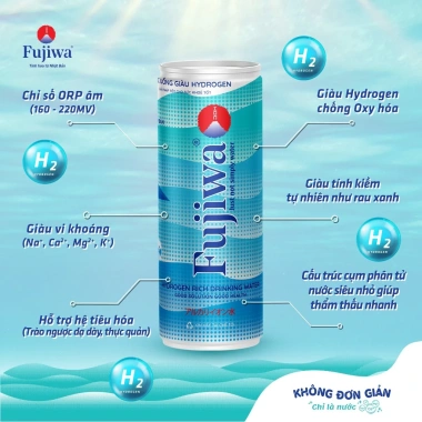 Thùng 24 Lon Nước Hydrogen Fujiwa 330ml - Tiêu hoá, ruột, giải độc gan - 84.280₫ 7