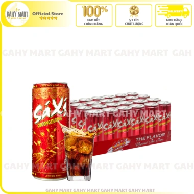 Thùng 24 lon Nước ngọt có ga Sá Xị Chương Dương Sleek 320ml Giá ưu đãi 215.000₫ Gahymart 2