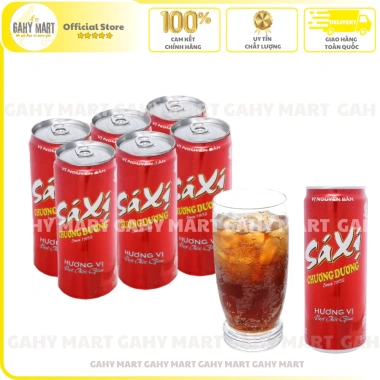Thùng 24 lon Nước ngọt có ga Sá Xị Chương Dương Sleek 320ml Giá ưu đãi 215.000₫ Gahymart 6