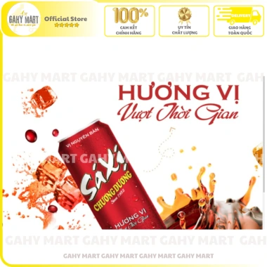 Thùng 24 lon Nước ngọt có ga Sá Xị Chương Dương Sleek 320ml Giá ưu đãi 215.000₫ Gahymart 7
