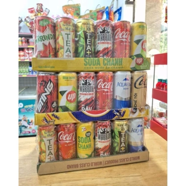 Thùng 24 lon nước ngọt đa vị Coca, Pepsi, Mirinda - Giá ưu đãi 259.000₫