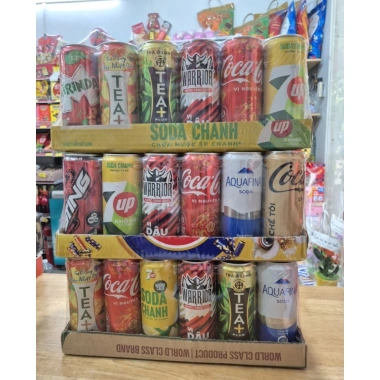 Thùng 24 lon nước ngọt đa vị Coca, Pepsi, Mirinda - Giá ưu đãi 259.000₫ 3 Thùng 24 lon nước ngọt đa vị Coca, Pepsi, Mirinda - Giá ưu đãi 259.000₫ 3