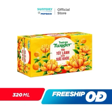 Thùng 24 Lon Nước Trái Cây Twister Cam 320ml - Giá chỉ 268.000 VNĐ, giảm tới 22%