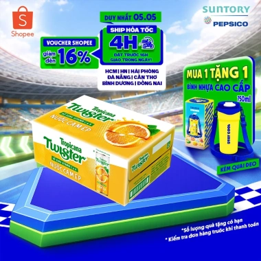 Thùng 24 Lon Nước Trái Cây Twister Cam 320ml - Giảm giá chỉ 232.000đ Thùng 24 Lon Nước Trái Cây Twister Cam 320ml - Giảm giá chỉ 232.000đ